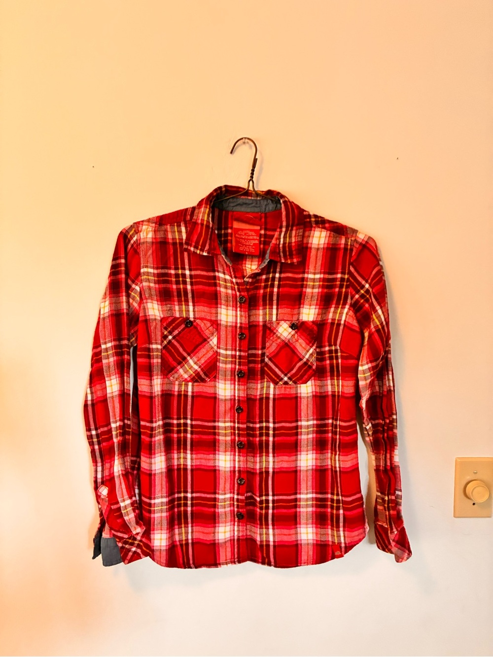 Dickies Deep Pink Button-Front Flannel Shirt